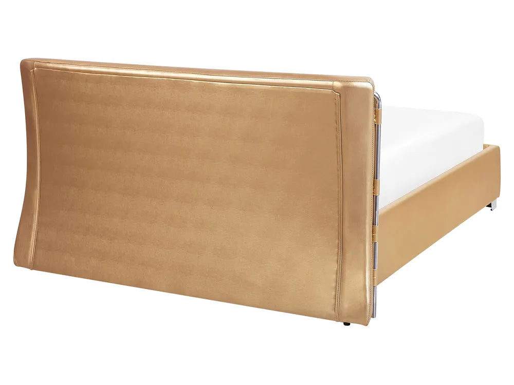 Waterbed Leather 160 x 200 cm (EU King Size) Gold Arlex