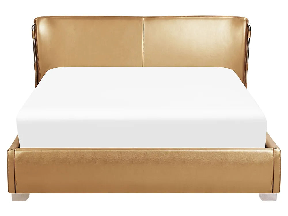 Luxury leather waterbed with padded headboard