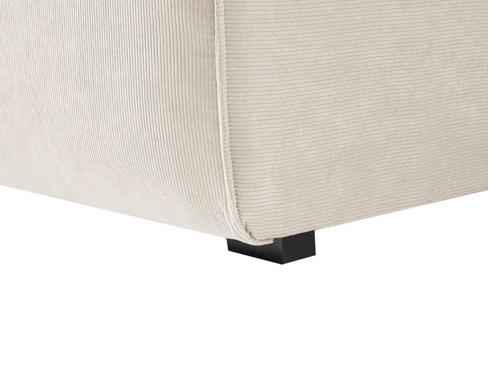 Corner Sofa 3 Seater Corduroy Off-White Left Hand Rafael