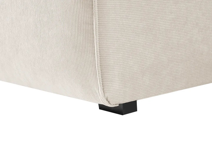 Corner Sofa 3 Seater Corduroy Off-White Left Hand Rafael