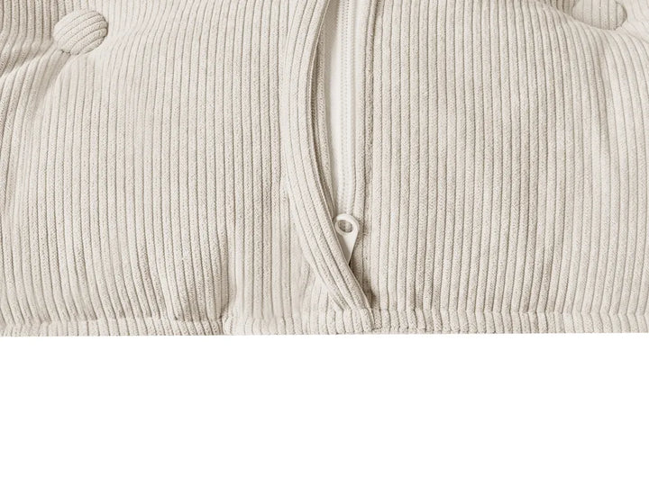 Corner Sofa 3 Seater Corduroy Off-White Left Hand Rafael