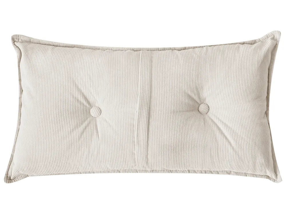 Corner Sofa 3 Seater Corduroy Off-White Left Hand Rafael