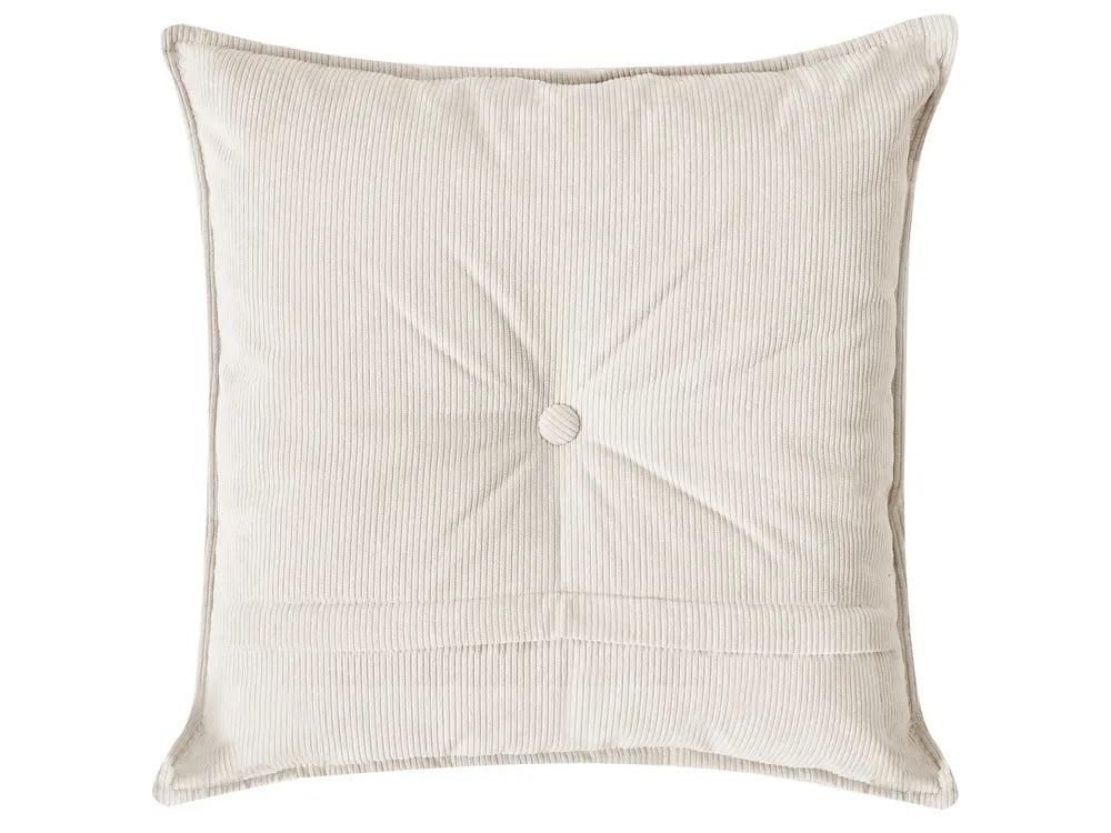 Corner Sofa 3 Seater Corduroy Off-White Left Hand Rafael