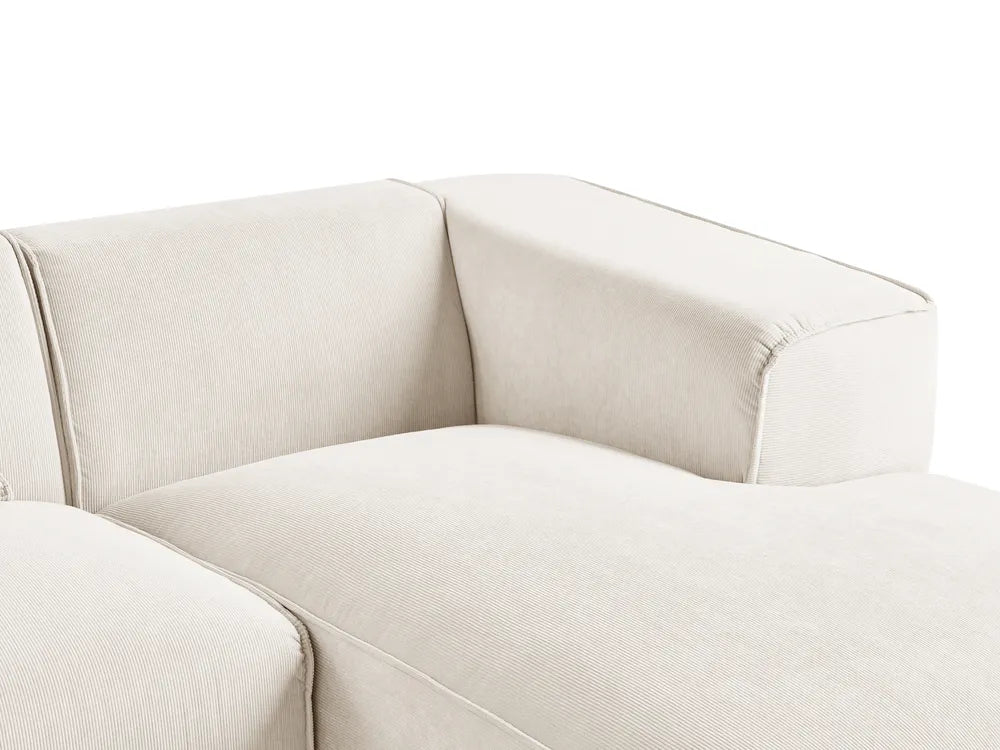 Corner Sofa 3 Seater Corduroy Off-White Left Hand Rafael