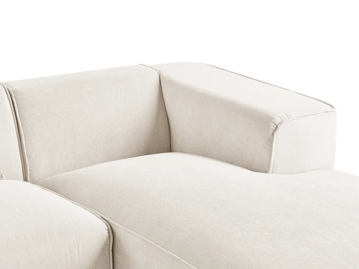 Corner Sofa 3 Seater Corduroy Off-White Left Hand Rafael