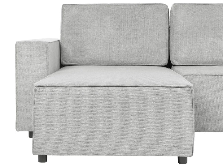 U-Shape Sofa Bed 4 Seater Fabric Light Grey with Storage Solta