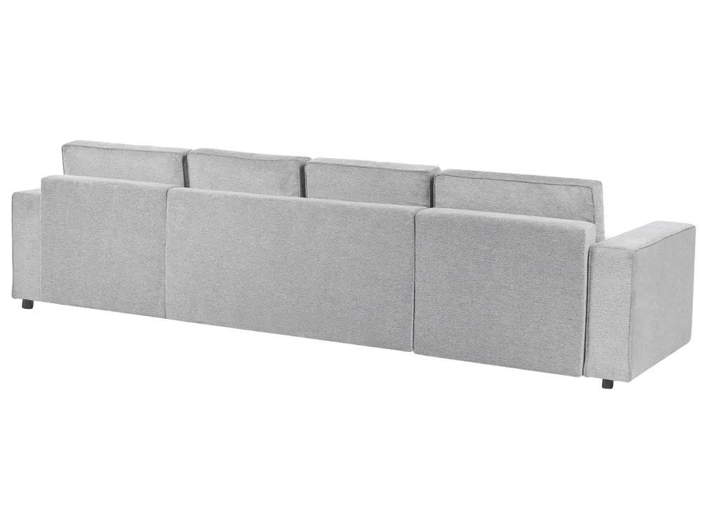 U-Shape Sofa Bed 4 Seater Fabric Light Grey with Storage Solta