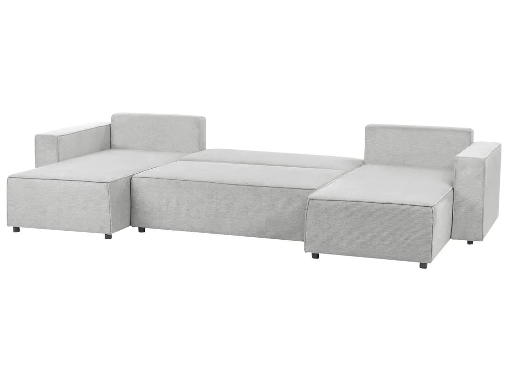 U-Shape Sofa Bed 4 Seater Fabric Light Grey with Storage Solta