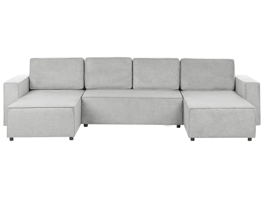 Gray sectional sofa on a white background