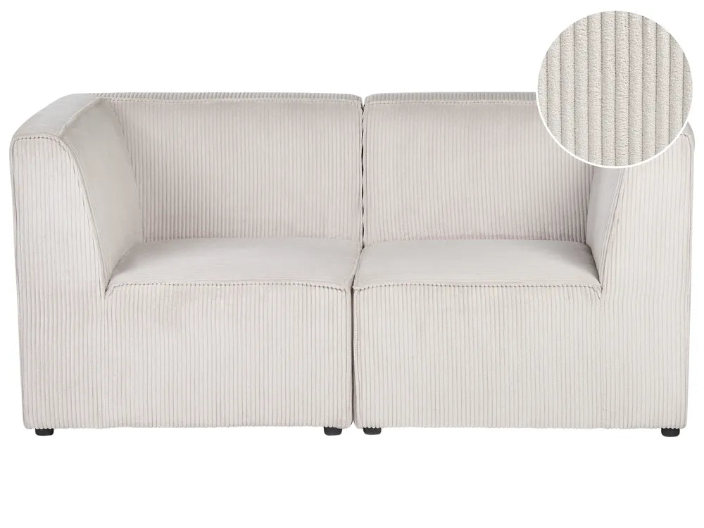 Modular Sofa 2 Seater Corduroy Beige Ilkeston