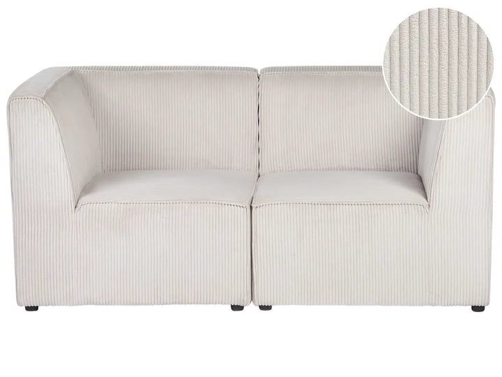 Modular Sofa 2 Seater Corduroy Beige Ilkeston