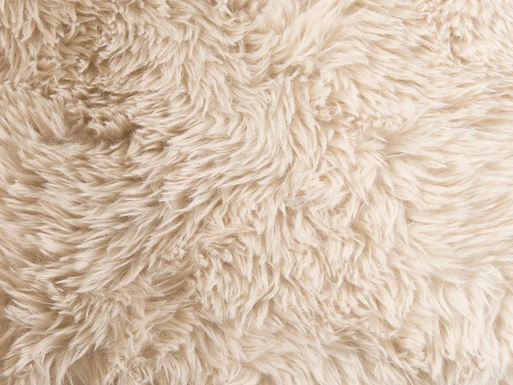 Sofa 2 Seater Faux Fur Off-White/ Light Brown Askolds