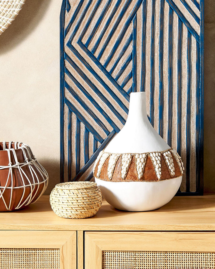 Simpang Decorative Vase Ceramic 33 cm White