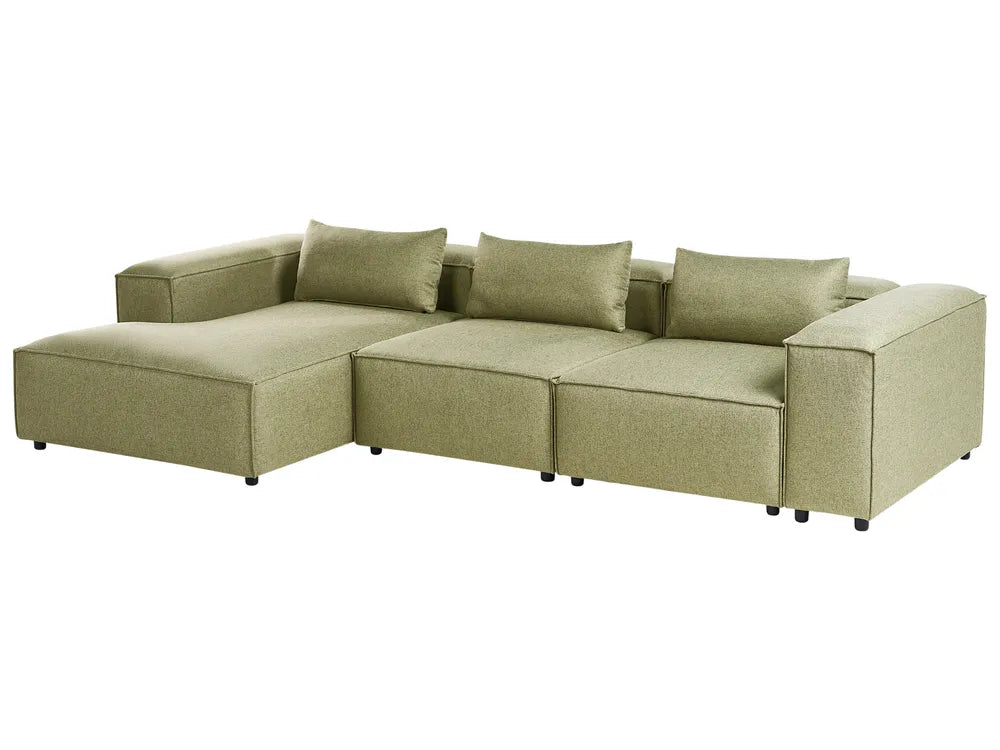 Modular Corner Sofa 4 Seater Light Green Right Hand Nova