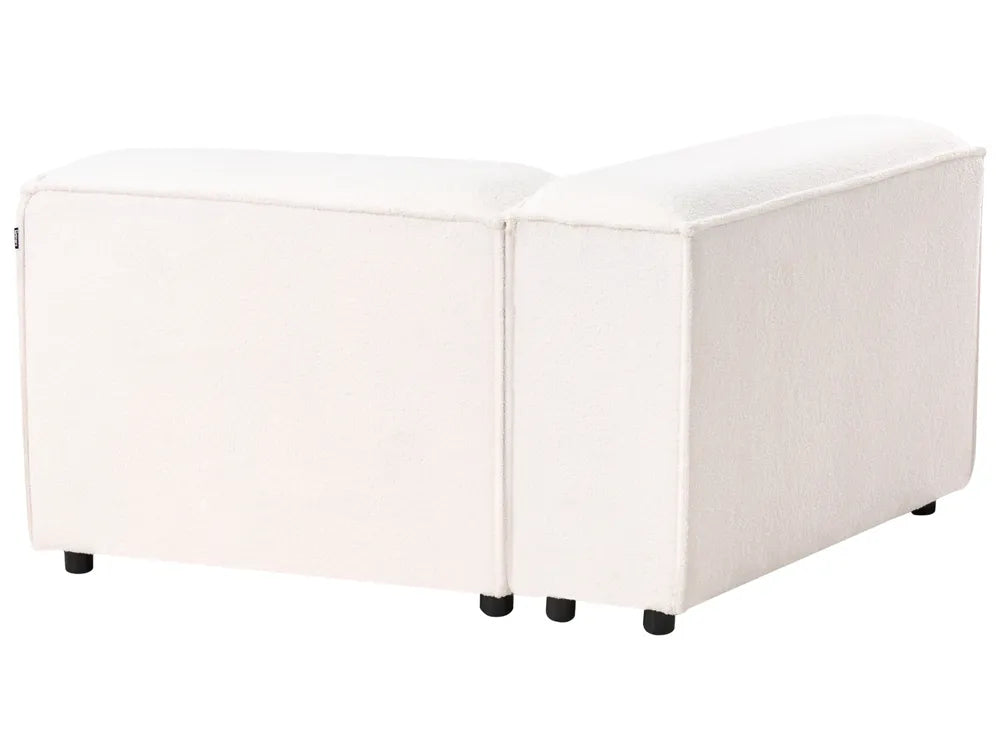 Modular Corner Sofa 2 Seater Boucle Off-White with Ottoman Right Hand Oakham