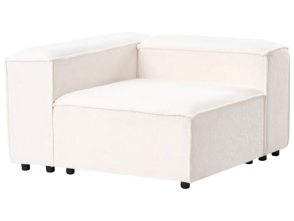 Modular Corner Sofa 2 Seater Boucle Off-White with Ottoman Right Hand Oakham