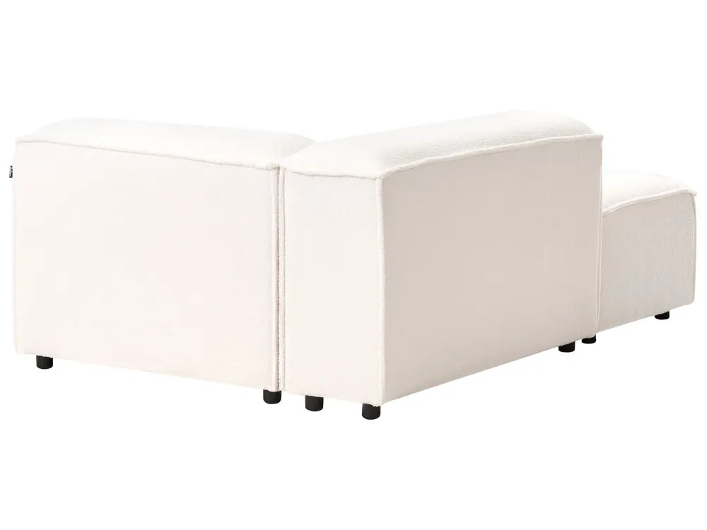 Modular Corner Sofa 2 Seater Boucle Off-White with Ottoman Right Hand Oakham