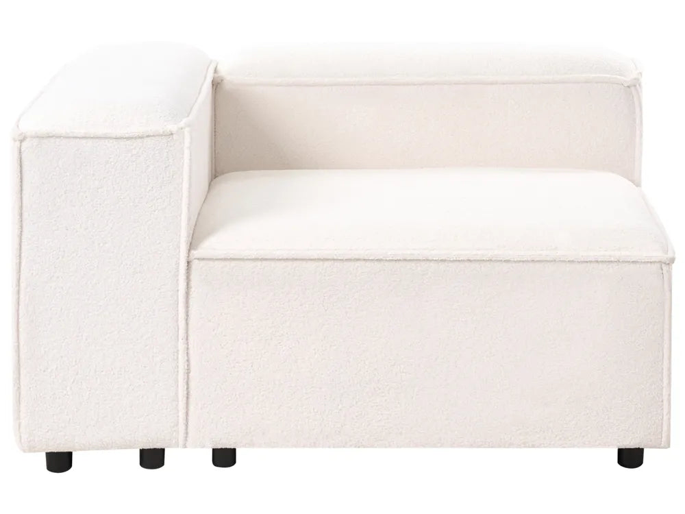 Modular Corner Sofa 2 Seater Boucle Off-White with Ottoman Right Hand Oakham