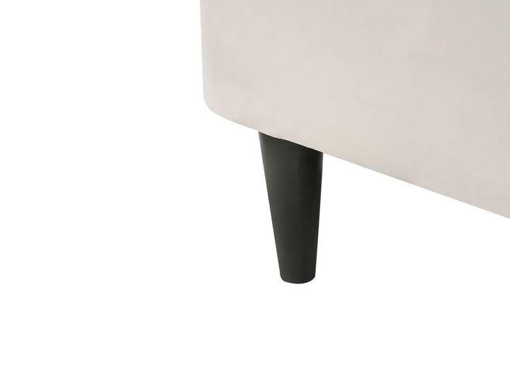 Left-Hand Chaise Lounge Velvet Beige with Storage Zared