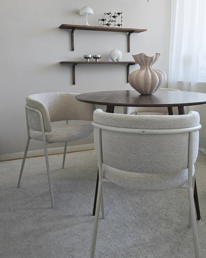 Set of 2 Dining Chairs Chenille Light Beige Nelly