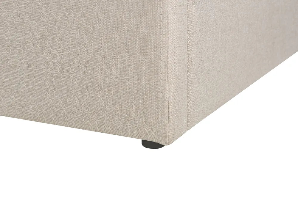 Ottoman Bed without Headboard Fabric 180 x 200 cm (EU Super King) Light Brown Miley