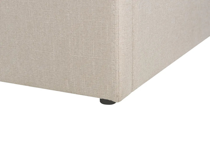 Ottoman Bed without Headboard Fabric 180 x 200 cm (EU Super King) Light Brown Miley