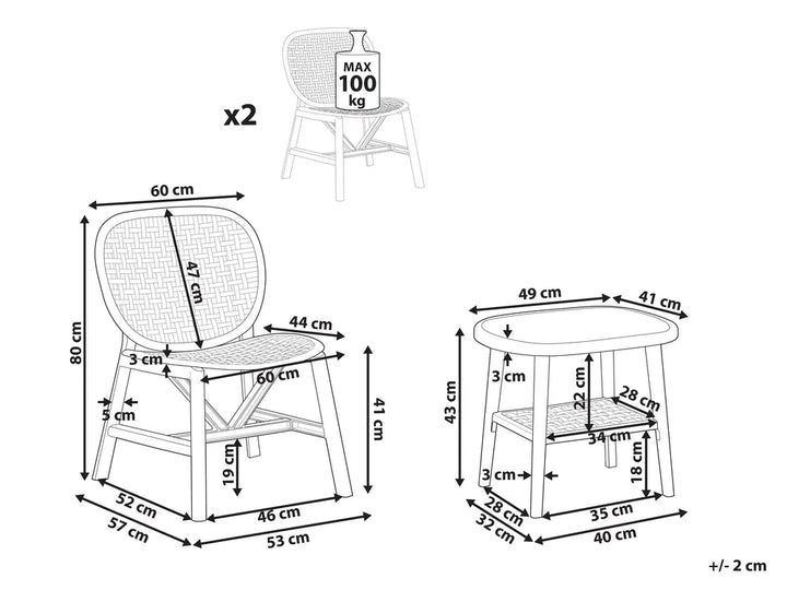 Bistro Set White Zora