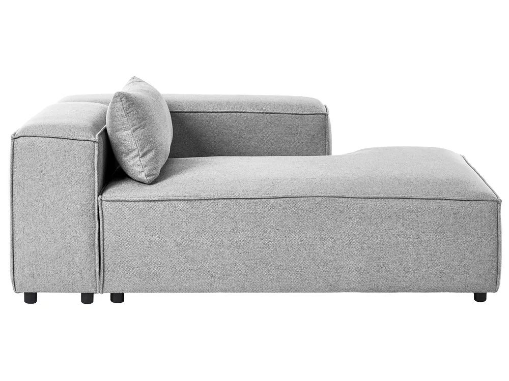 Left-Hand Chaise Lounge Fabric Grey Nova