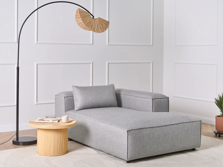 Left-Hand Chaise Lounge Fabric Grey Nova