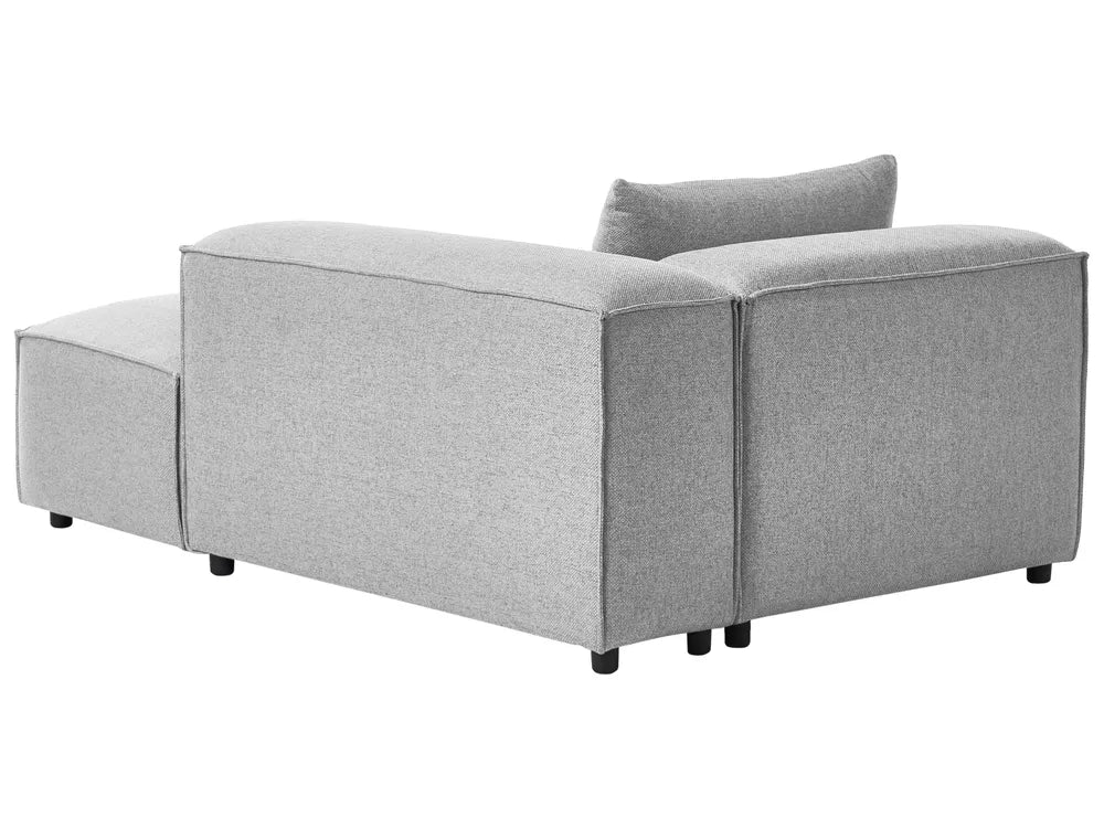 Left-Hand Chaise Lounge Fabric Grey Nova