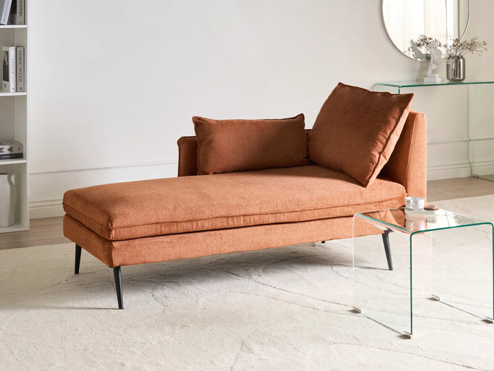 Right-Hand Chaise Lounge Fabric Orange Yvon