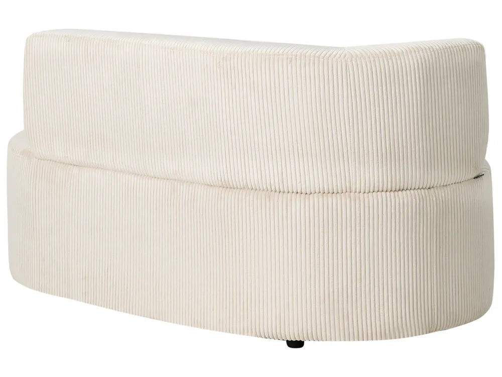 Left-Hand Chaise Lounge Corduroy Light Beige Shane