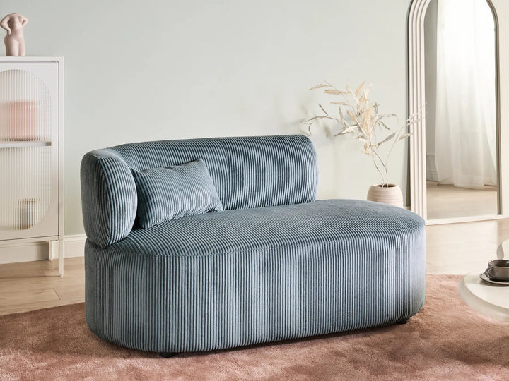 Left-Hand Chaise Lounge Corduroy Blue Shane