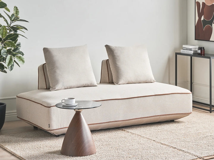 Chaise Longue Fabric Light Beige Owen