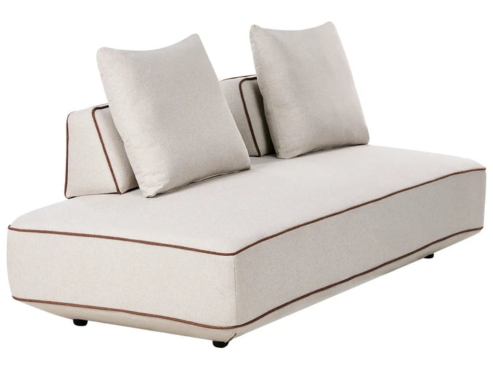 Chaise Longue Fabric Light Beige Owen