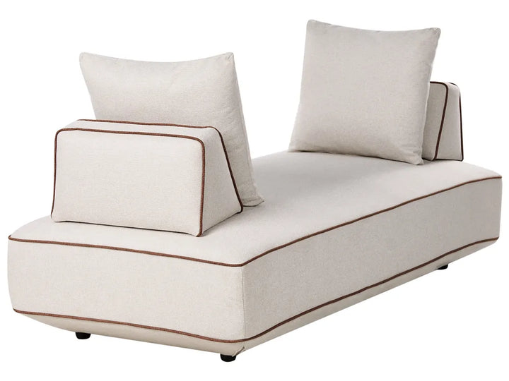 Chaise Longue Fabric Light Beige Owen