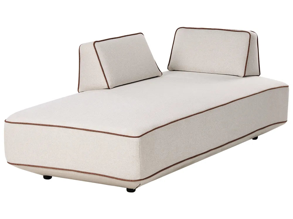 Chaise Longue Fabric Light Beige Owen