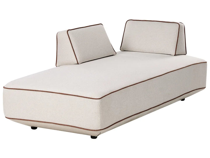 Chaise Longue Fabric Light Beige Owen