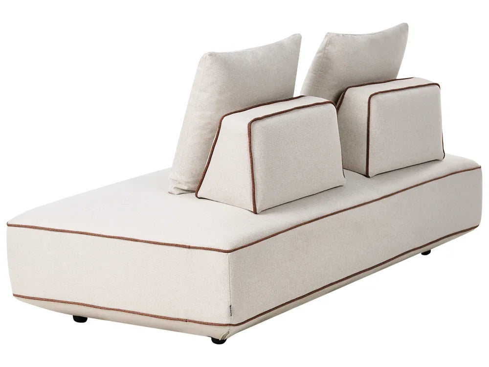 Chaise Longue Fabric Light Beige Owen