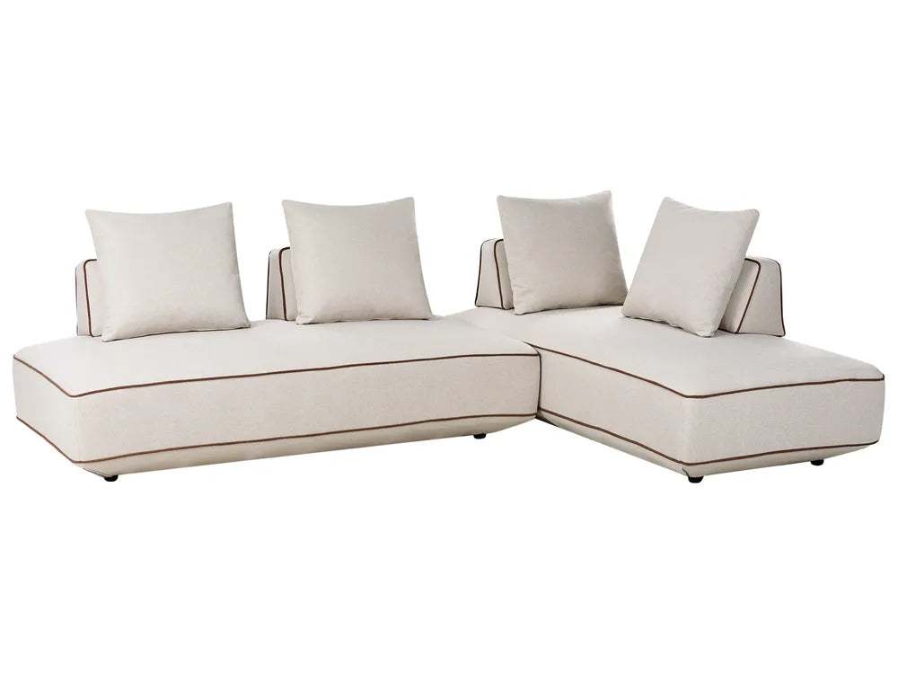 Chaise Longue Fabric Light Beige Owen