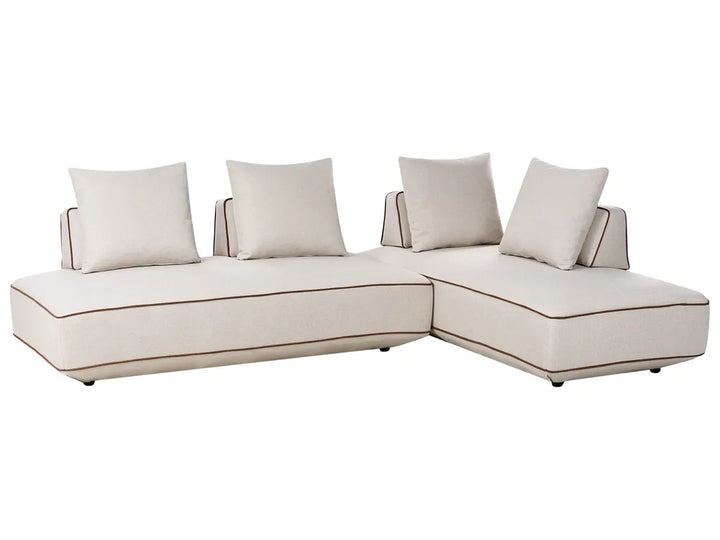 Chaise Longue Fabric Light Beige Owen