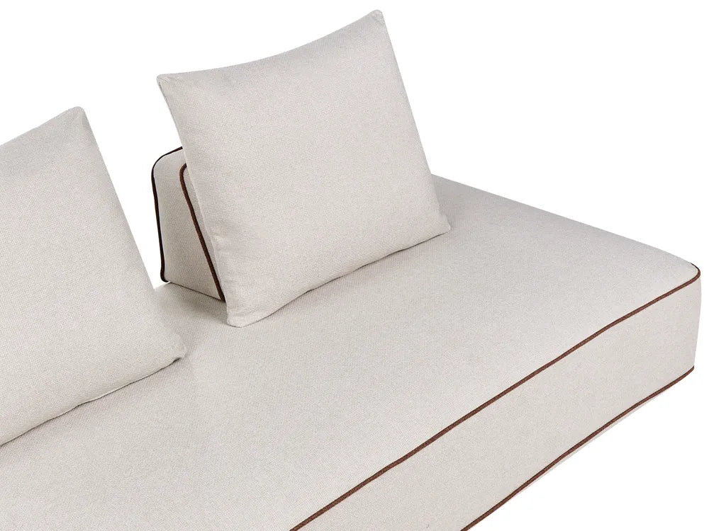 Chaise Longue Fabric Light Beige Owen