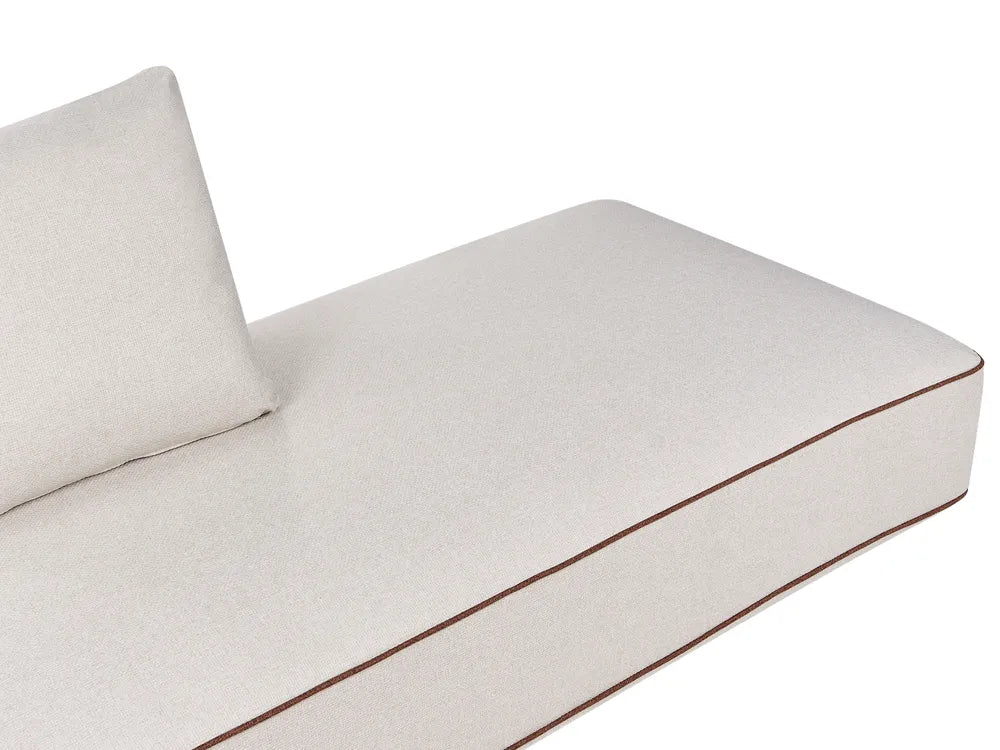 Chaise Longue Fabric Light Beige Owen
