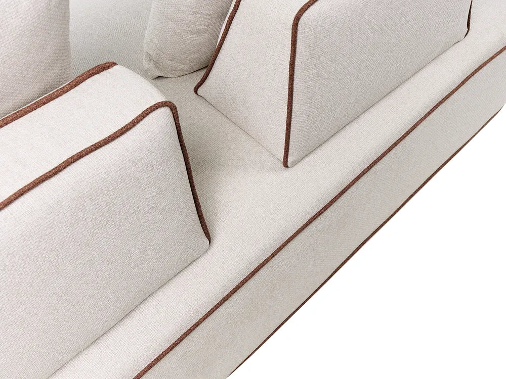 Chaise Longue Fabric Light Beige Owen