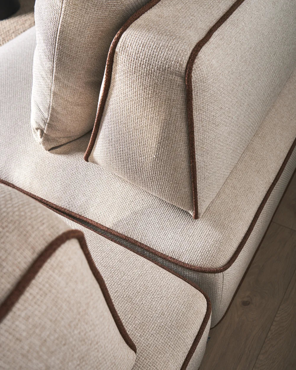 Chaise Longue Fabric Light Beige Owen