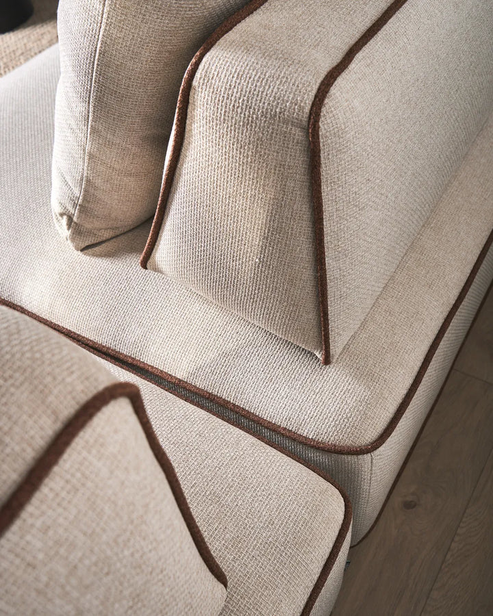 Chaise Longue Fabric Light Beige Owen