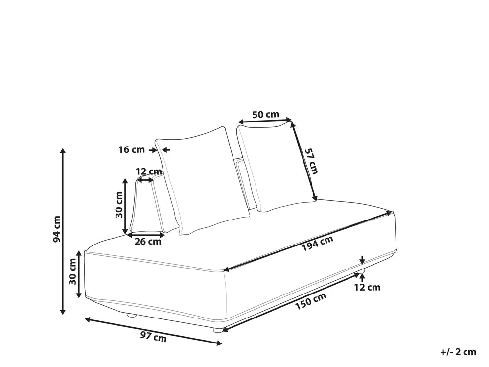 Chaise Longue Fabric Light Beige Owen