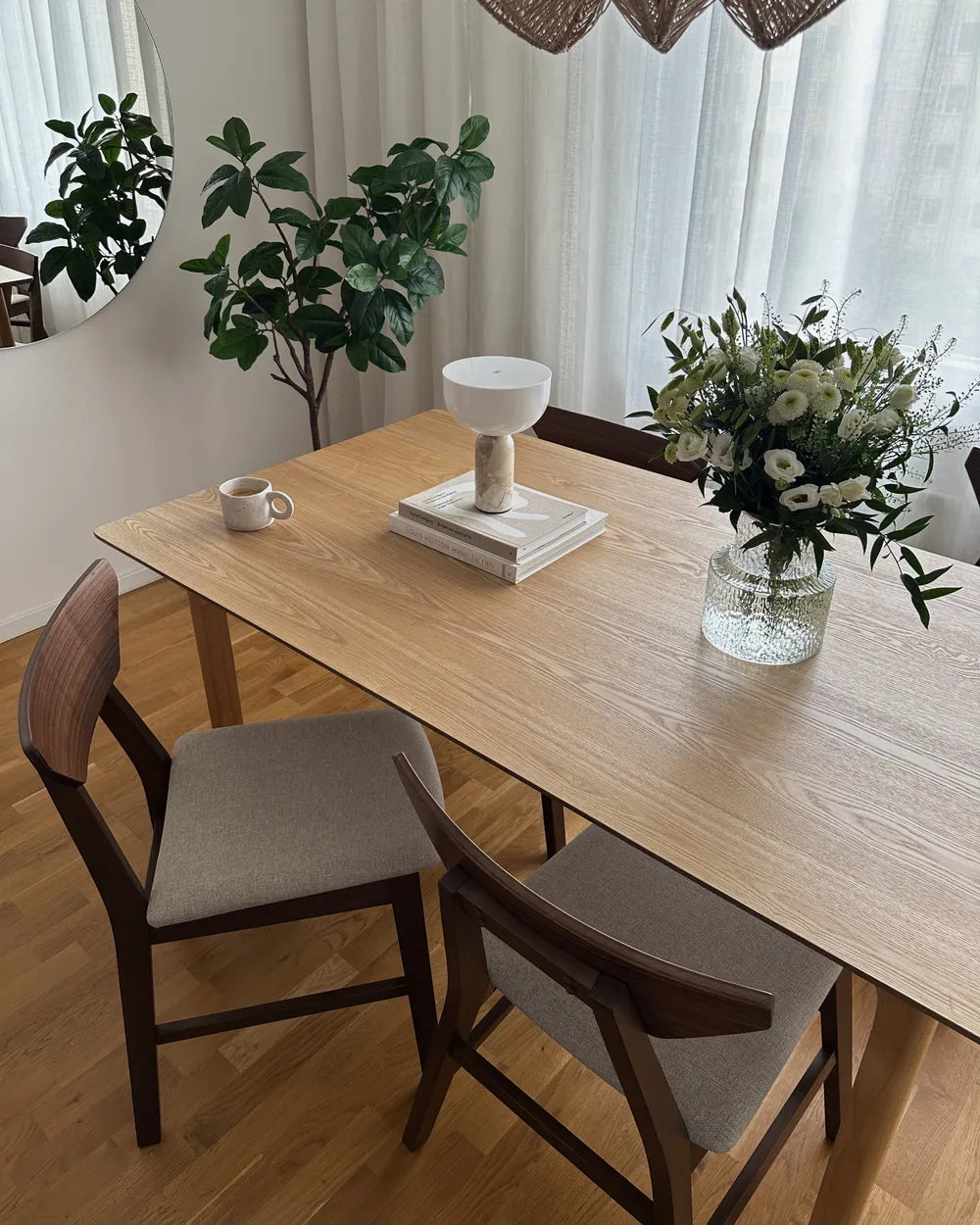 Set of 2 Dining Chairs Wood Dark Brown James