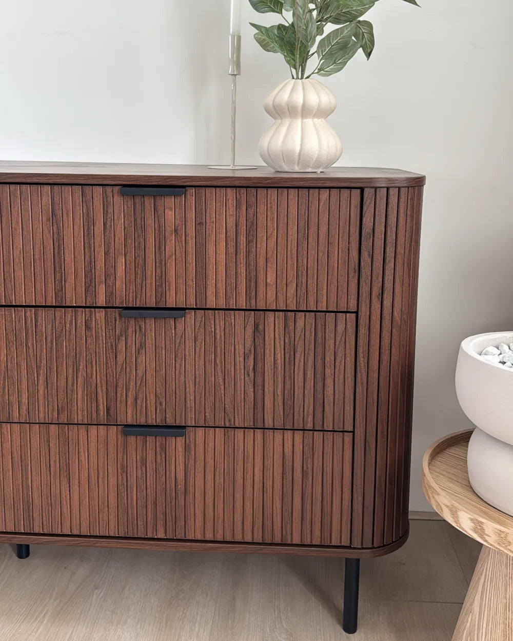 Solvion 6 Drawer Chest Dark Brown | Retro Style