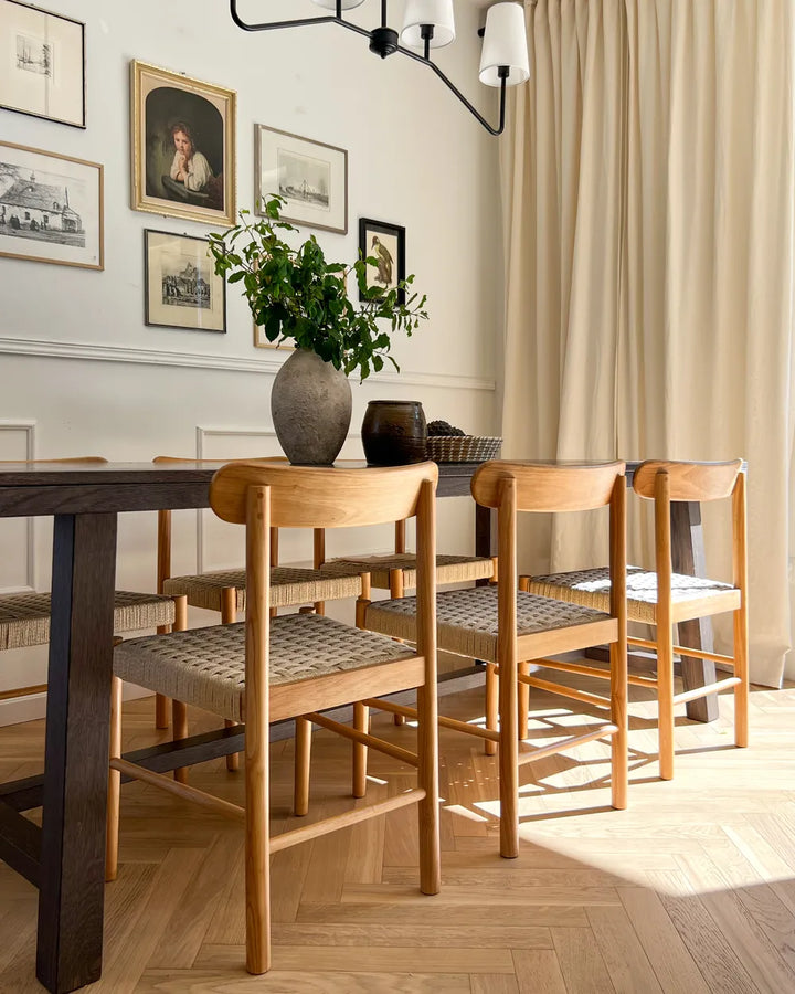 Set of 2 Dining Chairs Wood Light Brown/ Beige Amy